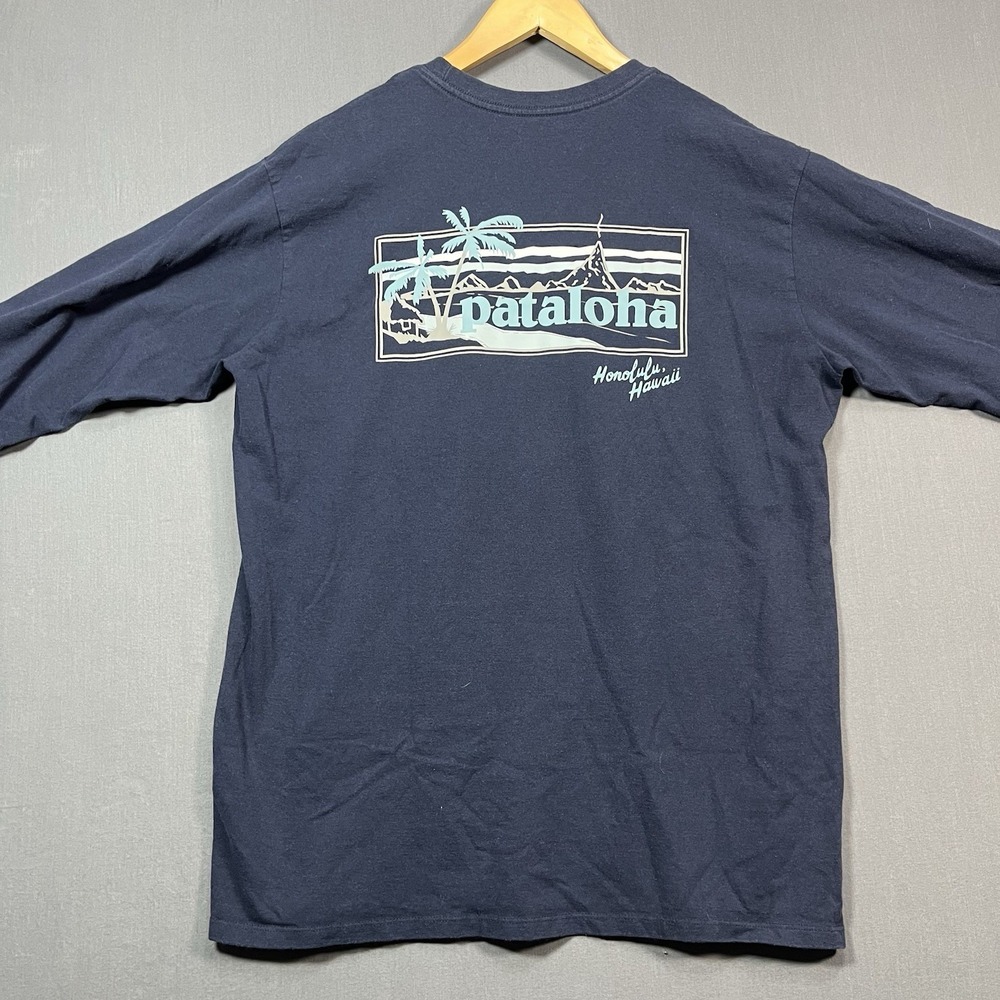Patagonia Pataloha Long Sleeve Tee Shirt Haleiwa Hawaii Blue Size Medium - Picture 6 of 7